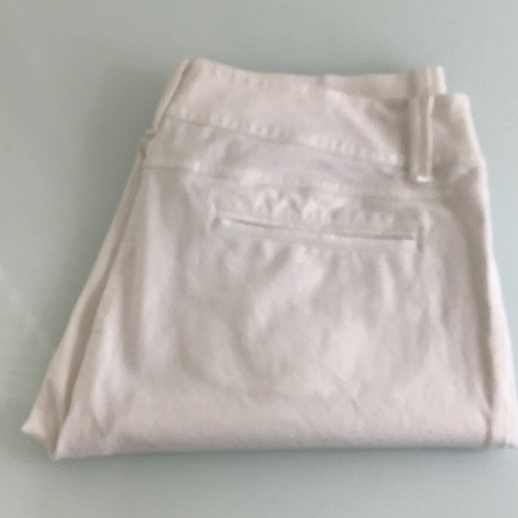 Eileen Fisher Pants - Eileen Fisher flat front Riko white high waisted pants size 8 EUC